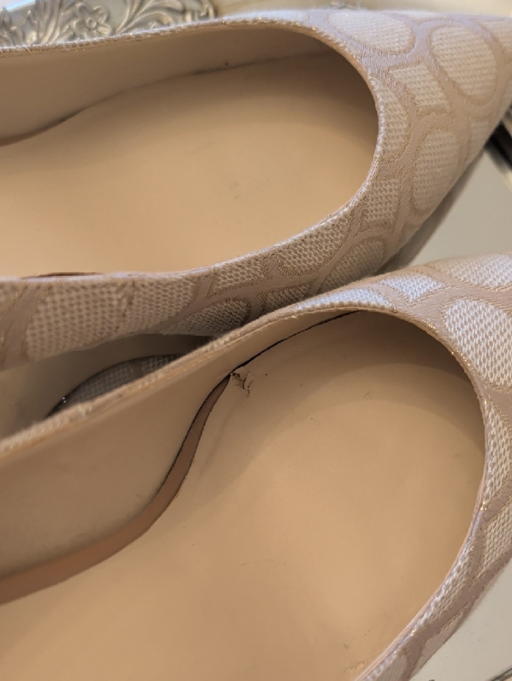 Nine West Beige Patterned Pointed-Toe Pumps - Picture 2 of 10
